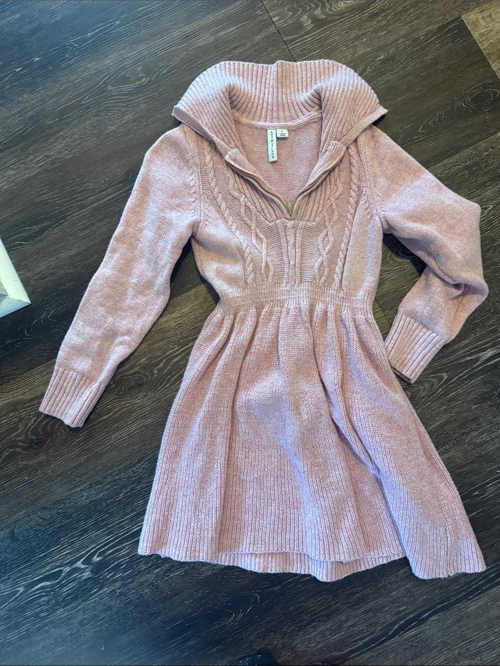 Janie and Jack Pink Cable Knit Half-Zip Sweater